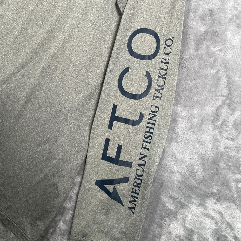 AFTCO Samurai Sun Protection Hoodie Mens Large Gray Pullover Stretch Fishing - Picture 4 of 11